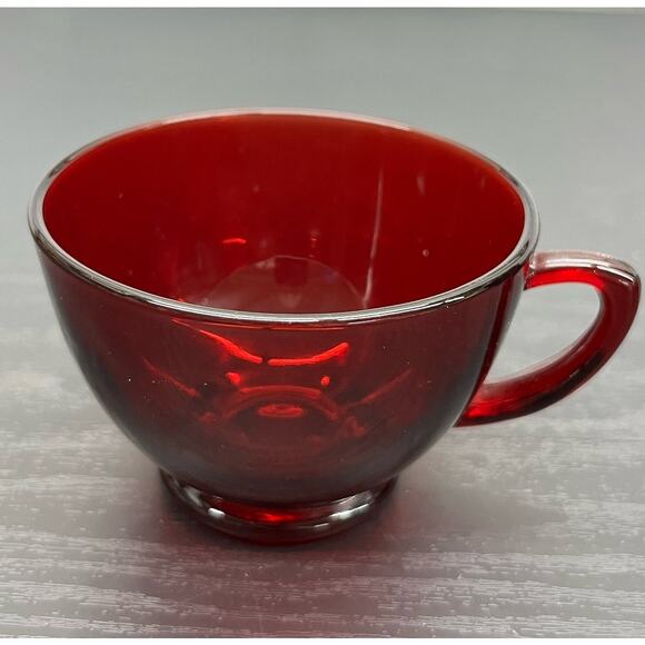 Vintage Anchor Hocking Royal Ruby Red Depression Glass Punch Cups Set of 5 - Picture 2 of 8